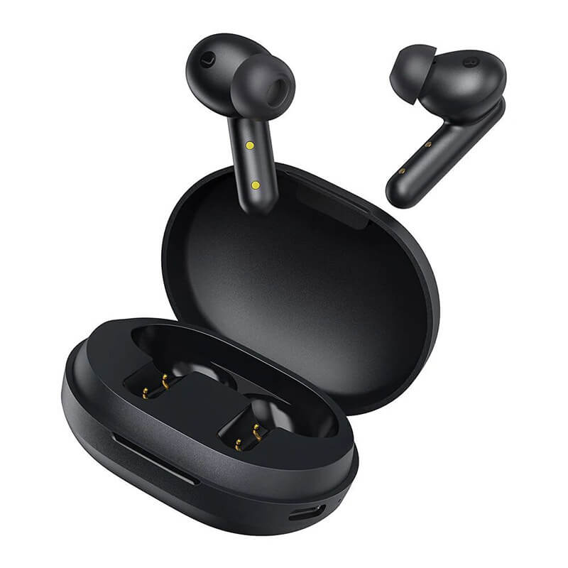 Black Haylou GT7 earphones top view