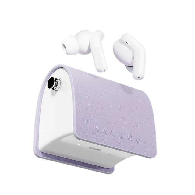 Earphones Haylou Lady Bag and purple bag