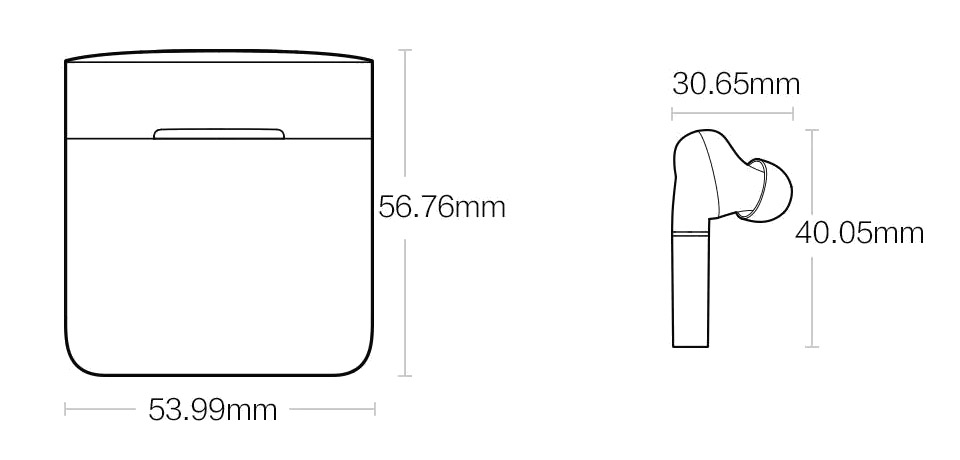 Haylou T19 Headsets size